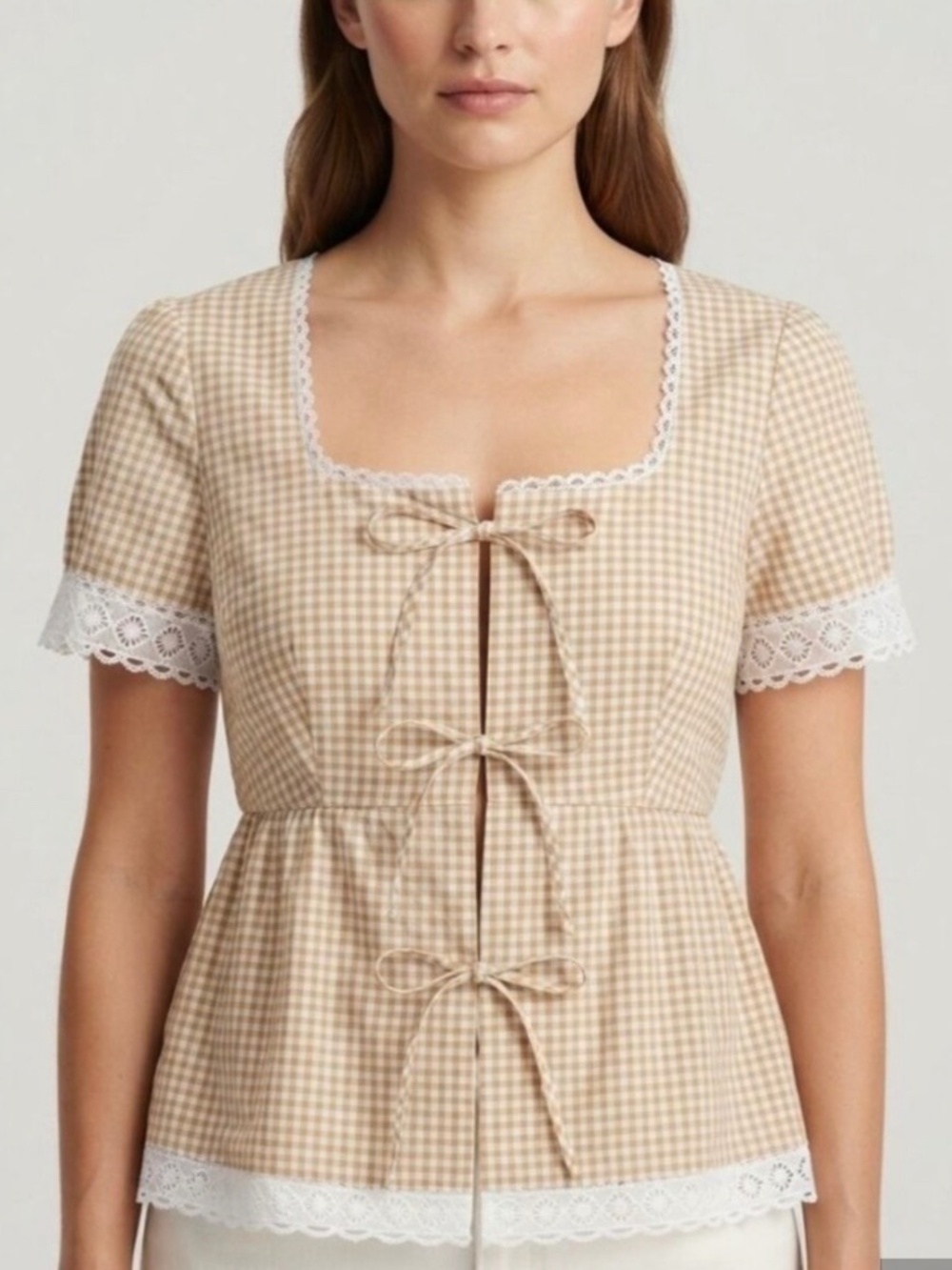 NWT BAGATELLE COLLECTION SQUARE NECK TIE FRONT TOP SIZE MEDIUM